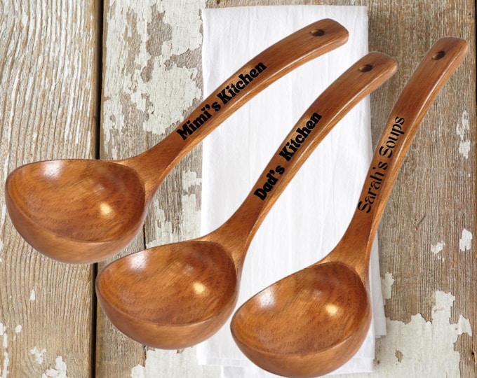 Wooden Soup Ladle with Name,  Kitchen Gifts, Christmas gift for mom