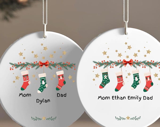 Family names ornament, Personalized Christmas Stockings Ornament