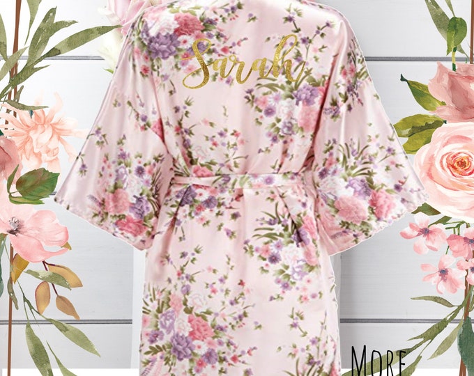Bridal Party Robes, Satin Getting ready robes for Bridesmaids