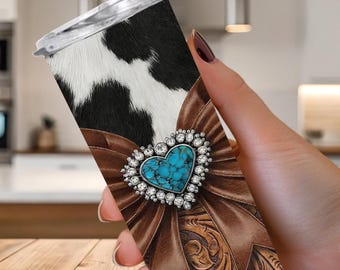Cowhide and Leather look Tumbler