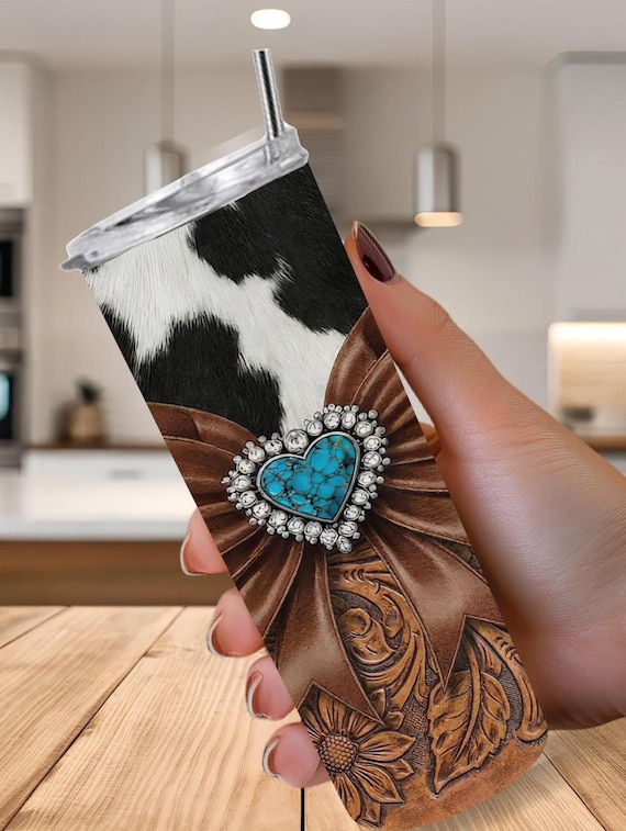 Cowhide and Leather look Tumbler