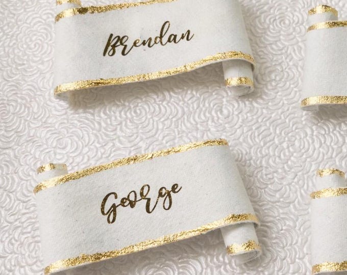 Scroll Guest name Cards – Calligraphy Guest Seating Tags – Handmade paper