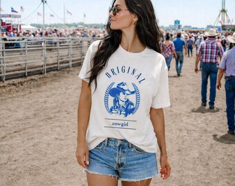 Vintage Rodeo Cowgirl Festival Tee – Western Style Cotton Shirt