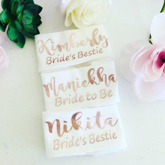 Personalized bridesmaid headbands for spa day, yoga retreat bachelorette party, Gifts