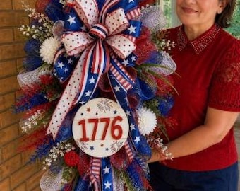 4th of July 1776, Summer Door Decor,  Labor Day