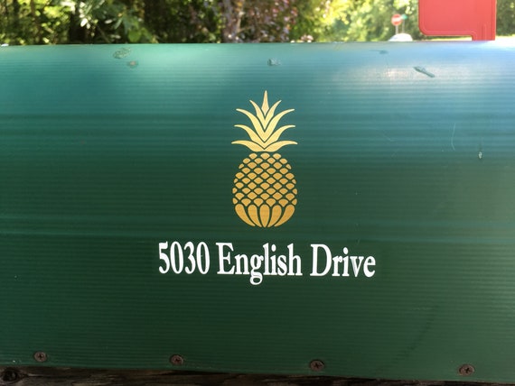 Pineapple House Number Decal - Personalized Vinyl Address Sticker