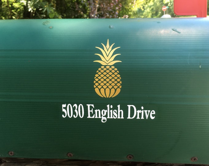 Pineapple House Number Decal - Personalized Vinyl Address Sticker