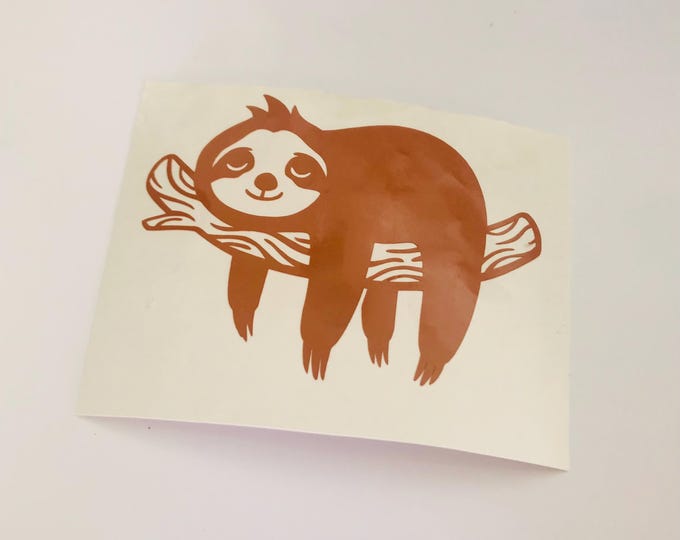 Sloth Car Decal: Fun Vinyl Sticker (For Windows, Cups)
