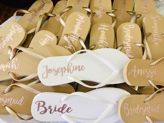 bridal party flip flops discount sale