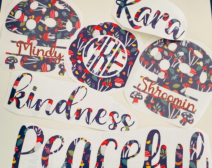 Personalized Mushroom Decal - Custom Name Shroom Mom Sticker