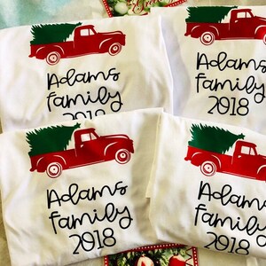 Matching Family Christmas Shirts, Christmas Truck Shirt, Glitter Christmas tree, Gifts