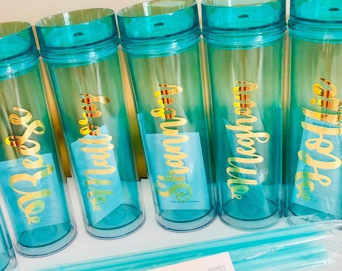 Personalized Mint Tumbler Set: Bridesmaid Proposal Gift, Bachelorette Party Favor