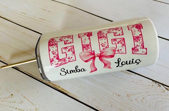 Personalized Grandmother Gift Set, Printed Tumbler with Straw
