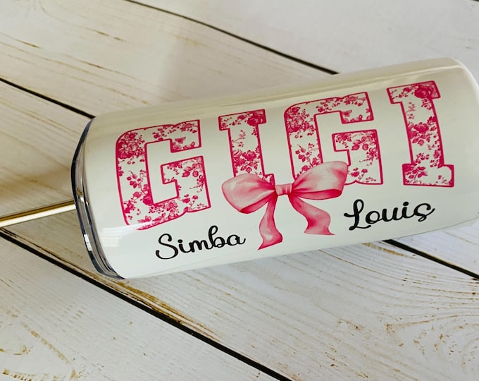 Personalized Grandmother Gift Set, Printed Tumbler with Straw