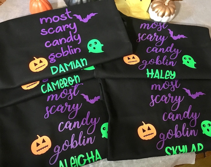 Personalized Halloween Tote Bag: Candy Goblin Treat Bag