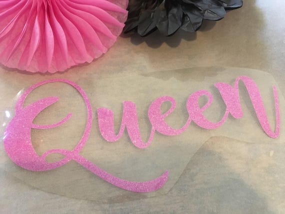 Personalized Iron On Decal: Glitter Heat Transfer Vinyl (Custom Text)