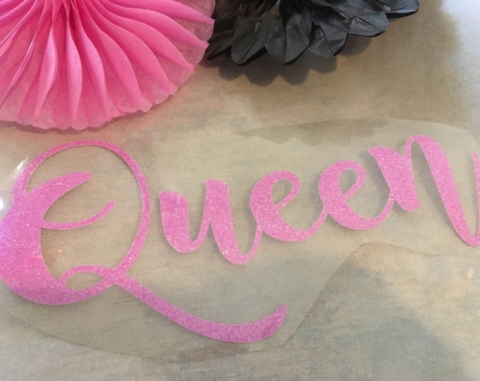 Personalized Iron On Decal: Glitter Heat Transfer Vinyl (Custom Text)