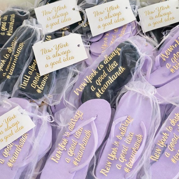 Lilac or Beige Bridesmaid Flip Flop Sets, Reception and Bridal Party Gifts