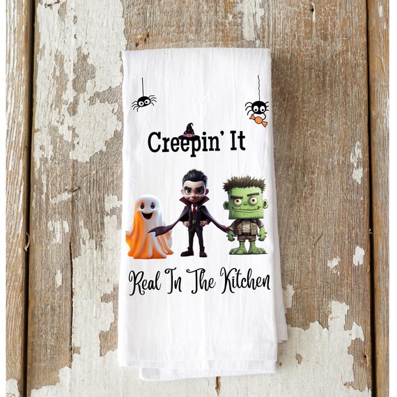 Creepy Monster Halloween Kitchen Towel
