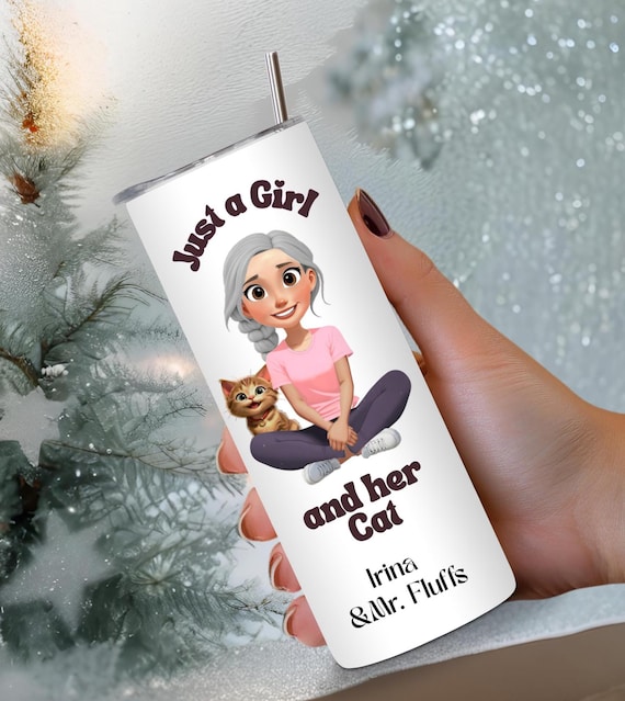 Cat tumbler, Christmas Gift, Personalized tumbler