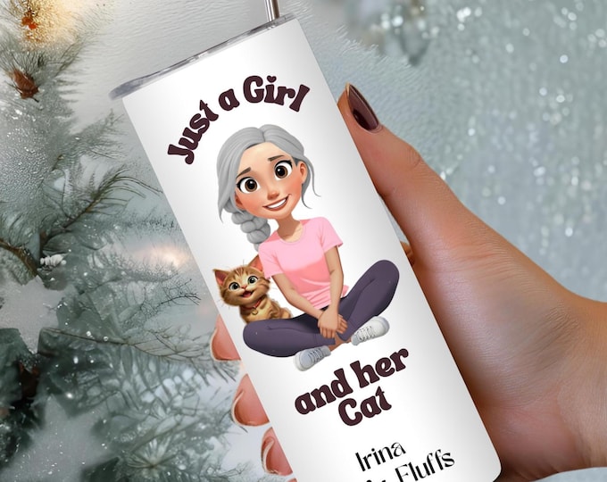 Cat tumbler, Christmas Gift, Personalized tumbler