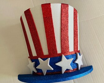 Uncle Sam Top Hat, Half Top Hat for Wreath making