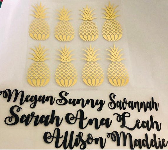 Pineapple Iron On: Tropical Party Design - Gold Foil Finish