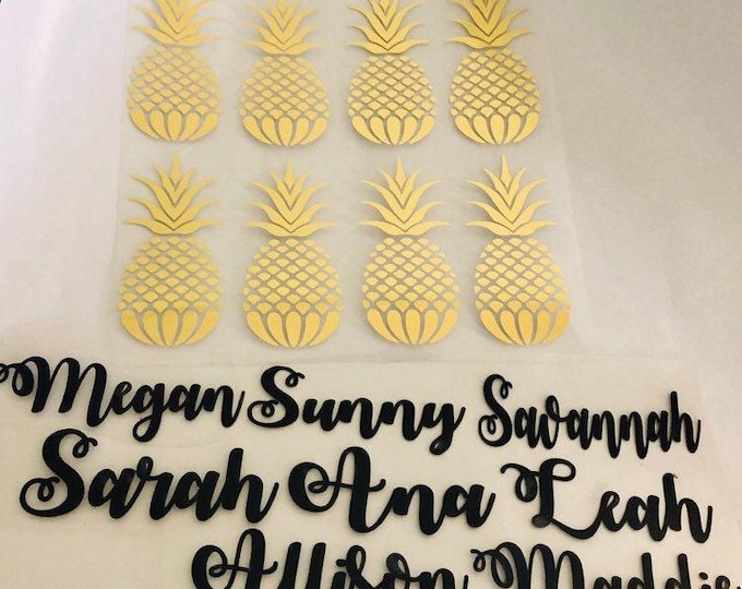 Pineapple Iron On: Tropical Party Design - Gold Foil Finish