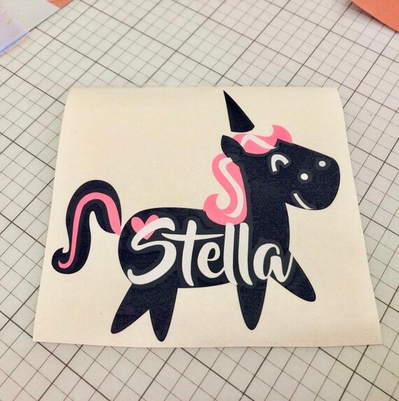 Unicorn Decal: Custom Name Vinyl Sticker (Kids Cup or Laptop)