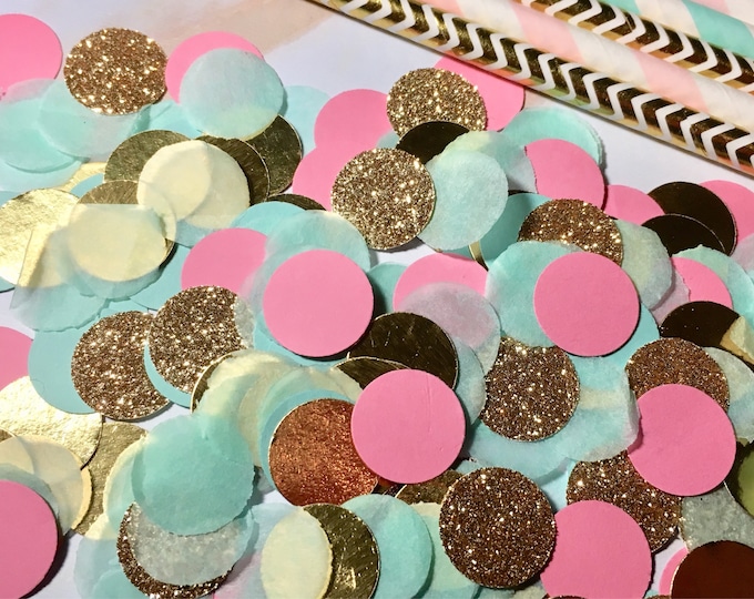 Pastel Confetti, Gold Glitter, Unicorn Party Decor