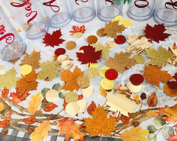 Glitter Fall Leaves Confetti, Thanksgiving Table Decor