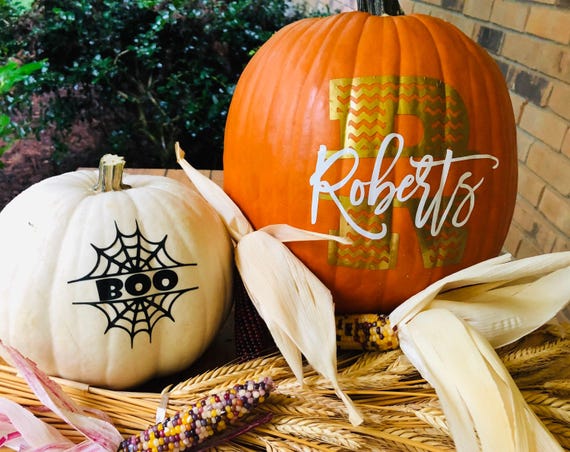 Halloween Pumpkin Decal: Personalized Vinyl for Porch or Door