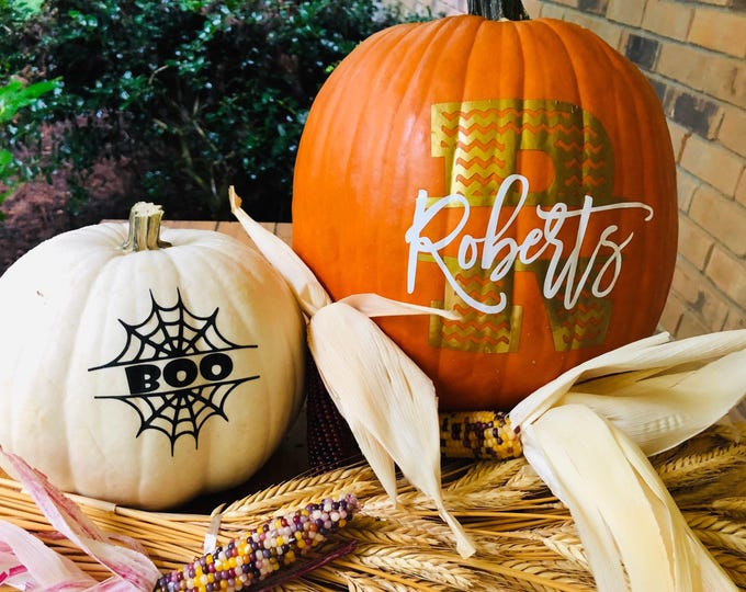 Halloween Pumpkin Decal: Personalized Vinyl for Porch or Door