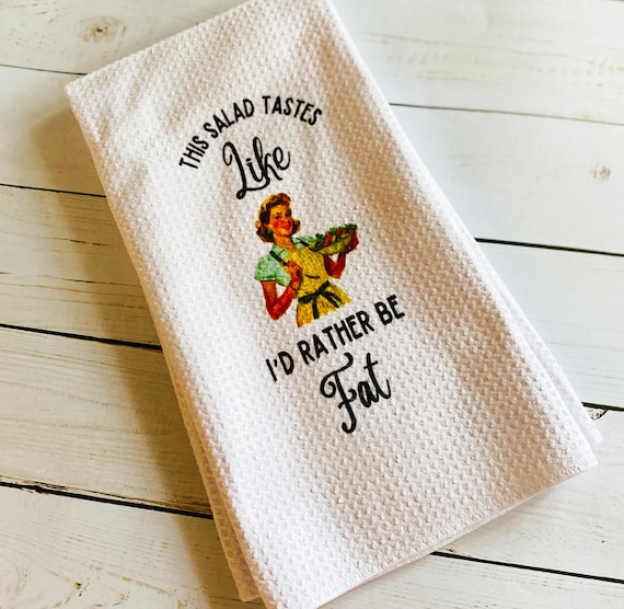 Funny Waffle Weave Kitchen Towel: Gift for Mom