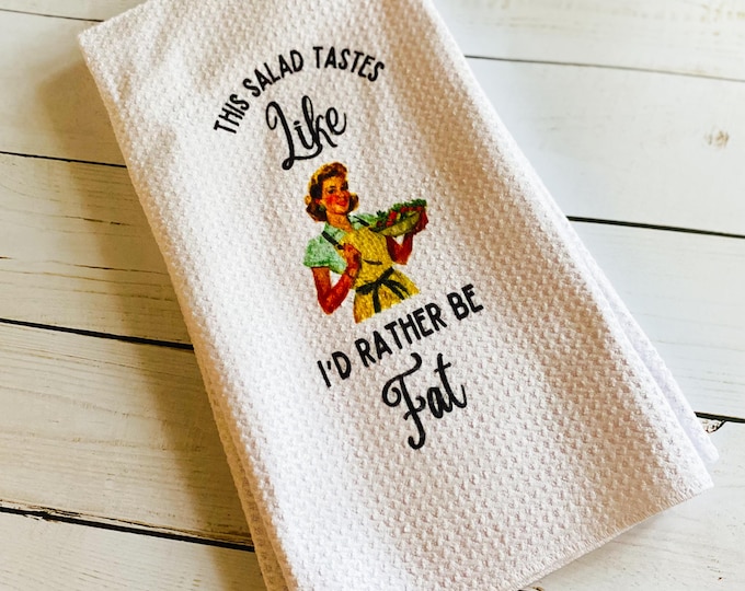 Funny Waffle Weave Kitchen Towel: Gift for Mom