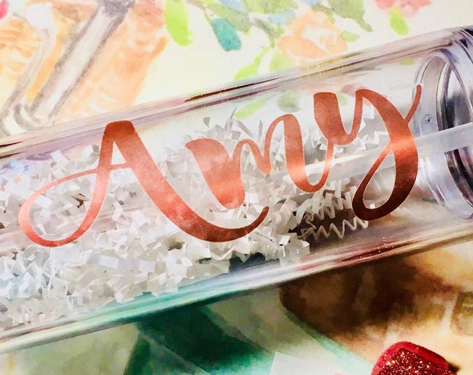 Custom Name Vinyl Decal: Rose Gold Metallic - Personalized Sticker