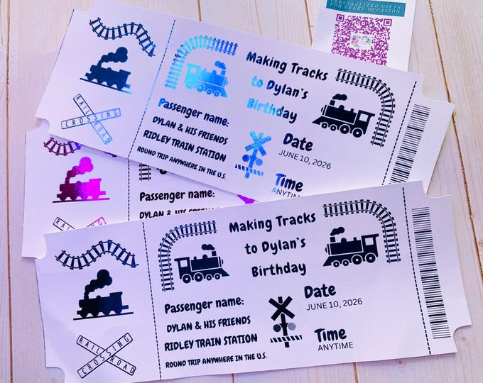 Train Birthday Scratch Off Tickets | Custom Surprise Reveal (Printed)