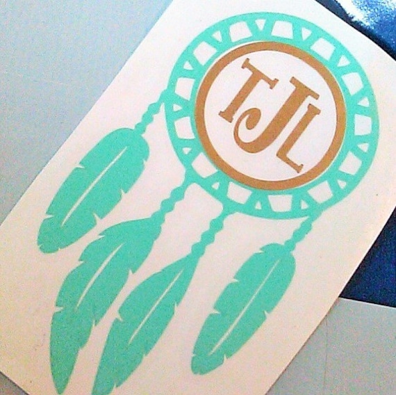 Dreamcatcher Vinyl Decal: Boho Style Personalized Sticker (Monogram Available)