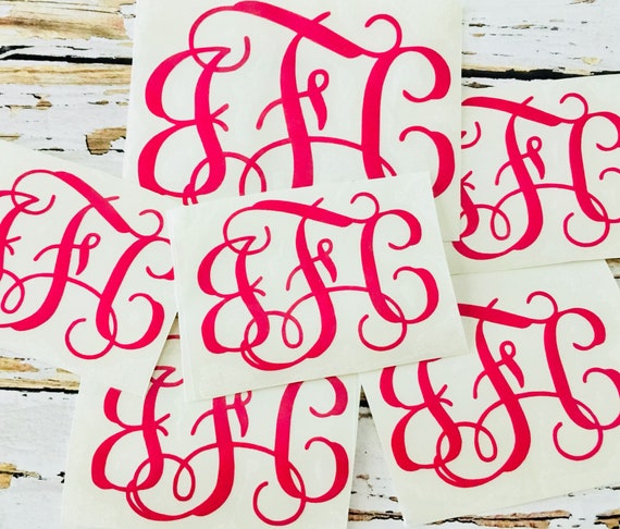 Script Monogram Decal - Custom Vinyl Sticker for Tumblers
