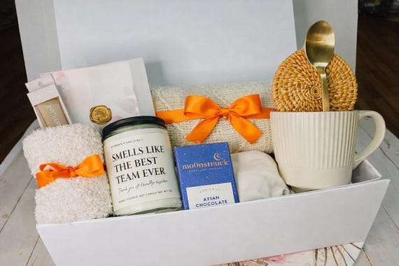 Self Care Gift Box – Cozy Blanket Gift Basket - New Employee Welcome
