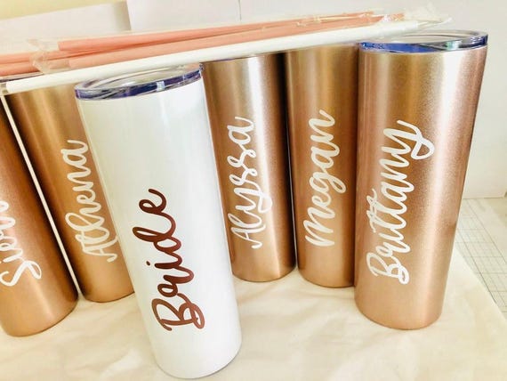 Personalized Bridesmaid Tumblers Stainless Steel, Matching Bridal Party Cupss, Gifts
