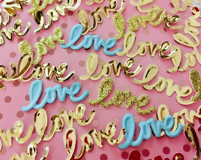 Valentine Gold foil Confetti, Bridal shower decorations, Blue and gold Table scatters, Gifts