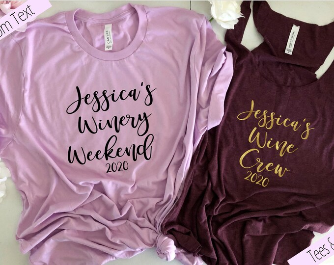Winery Bachelorette Party Shirts, Matching Bridal Party Tanks