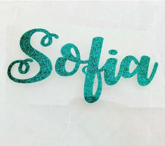 Custom Glitter Name Iron On Decal, Personalized Letters