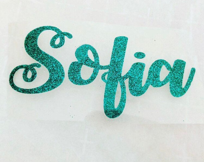 Custom Glitter Name Iron On Decal, Personalized Letters