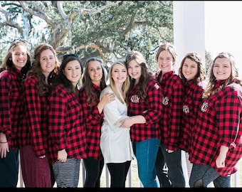 Oversized Plum Flannel Shirt: Personalized Bridal Party Flannels