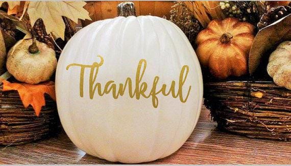 Pumpkin Decal: Thanksgiving and Fall Door Decor (Personalized Vinyl)