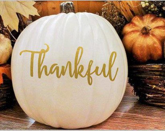 Pumpkin Decal: Thanksgiving and Fall Door Decor (Personalized Vinyl)