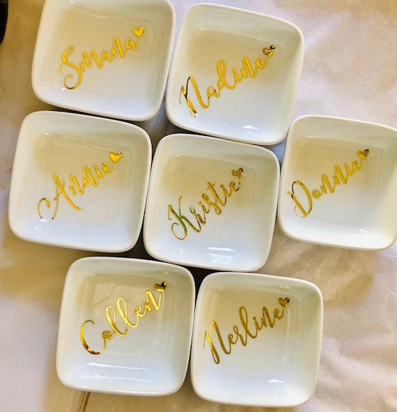 Bridesmaid Ring dishes personalized, Monogram Ring Dish, Gifts