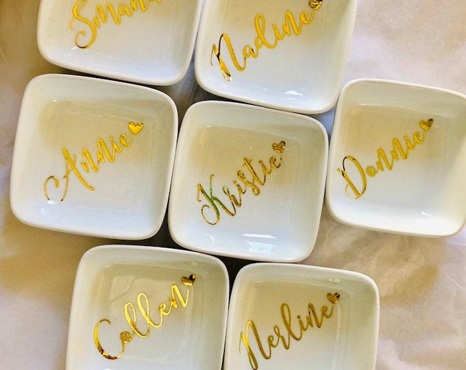 Bridesmaid Ring dishes personalized, Monogram Ring Dish, Gifts